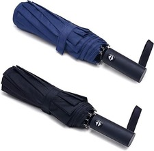 2 Packs Paraguas Negro Para Lluvia Y Viento Grande Resistentes Sombrilla De Homb