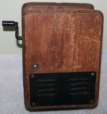 ANTIQUE WOODEN TELEPHONE HAND CRANKING RING BOX FOR PARTS OR RESTORATION