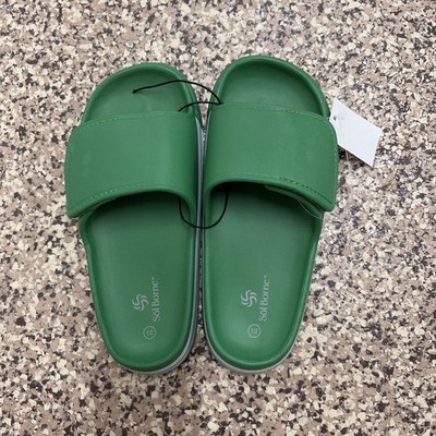 Boys Green Slide Sandals Size 1/2
