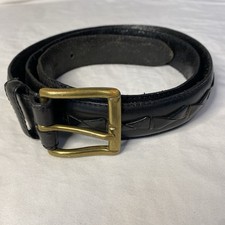 Fossil Men s Belt Braided Black Leather Buckle dad work