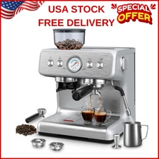 Espresso Machine with Built-in Grinder,Professional 15 Bar Espresso Maker wit...