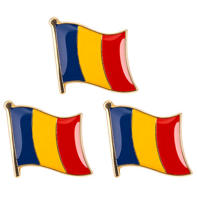 3 x Rumänien Rumänische Nationalflagge Metall Emaille Pin Anstecker