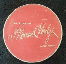 Vintage Ladies Hat Box Pink Floral G Howard Hodge 5th Ave. NY 12" Diameter