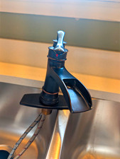   Oil Rubbed Bronze Single Handle Waterfall Bathroom Faucet 1 or 3 Hole Deck Moun
