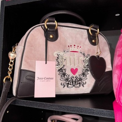 Juicy Couture Heritage Bowler Bag Dusty Blush & Chocolate