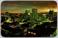 Vintage Downtown Denver Colorado Night Skyline Postcard Sanborn Dexter Press