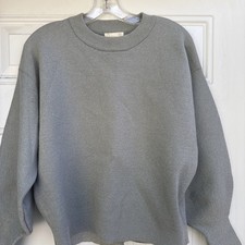 H M Gold Shimmer Mock Neck Pullover Sweater Sz XS Stretchy Beautiful Light Teal