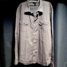 JF J Ferrar Mens Dark Gray Slim Fit Mechanical Stretch Dress Shirt XL
