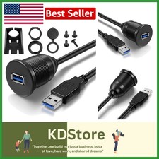 USB 3.0 Extension Cable Flush Mount Car Truck Boat Motorcycle Dash 3ft