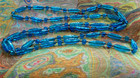 victorian vintage 20s molded NECKLACE blue art GLASS BEAD 50" egyptian revival — photo 6