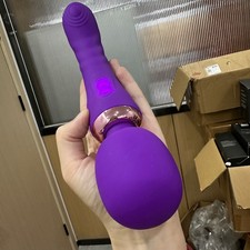 Vibrator Für Frauen Massagegerät Dual-End Massagestab Akku Massager Lila DE