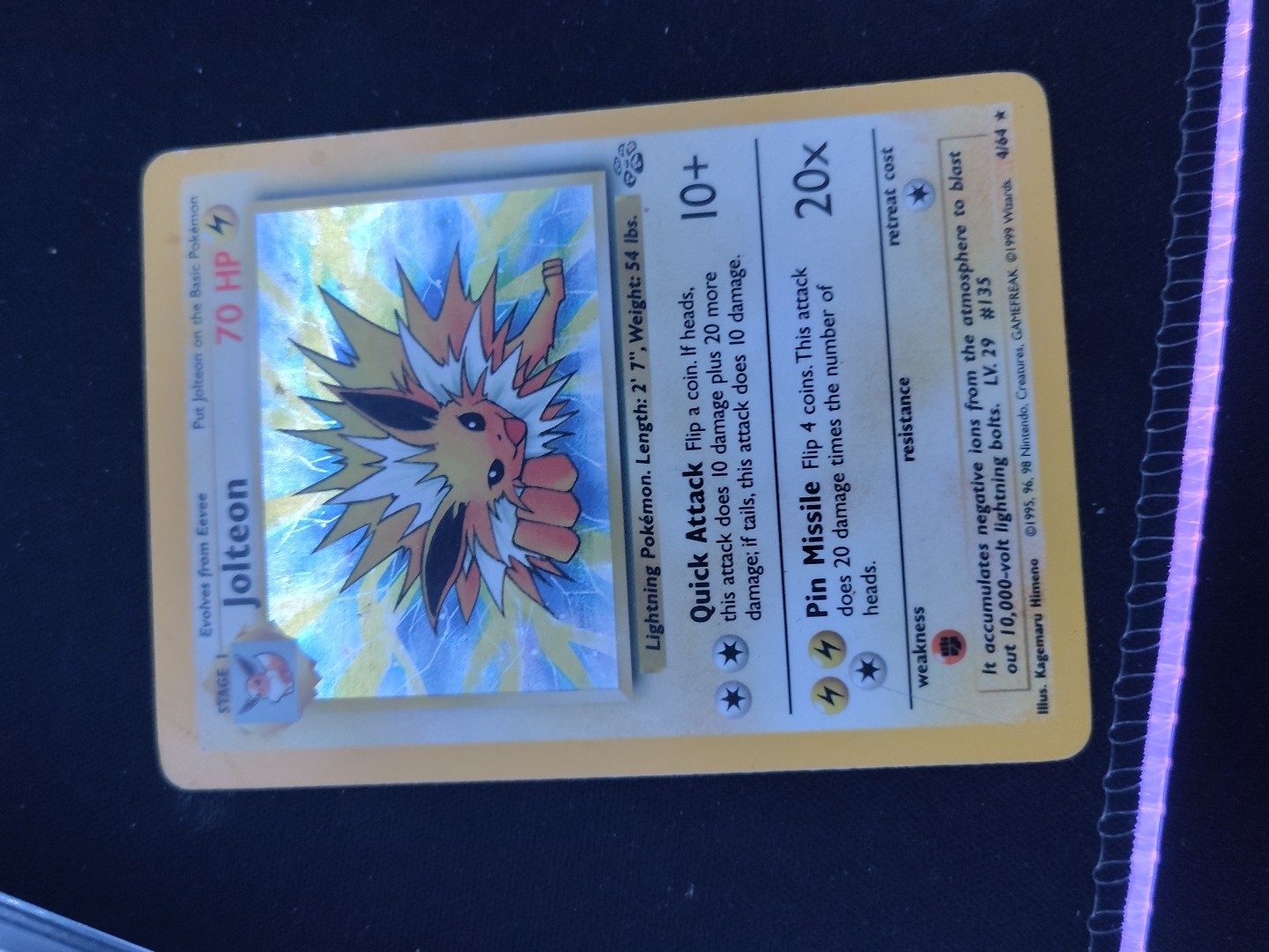 Jolteon - 4/64 - Holo Rare - Jungle - Unlimited - Pokemon Card - LP