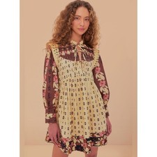 NWT FARM Rio Ainika Cream Floral Mini Dress Size Small