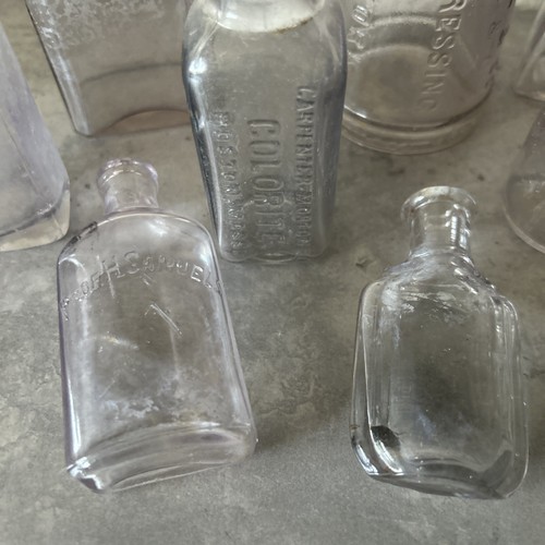 Lot of 10 Antique Clear Magnesium Amethyst Mustard Barrel Bottle Flare Mouth - Picture 5 of 10