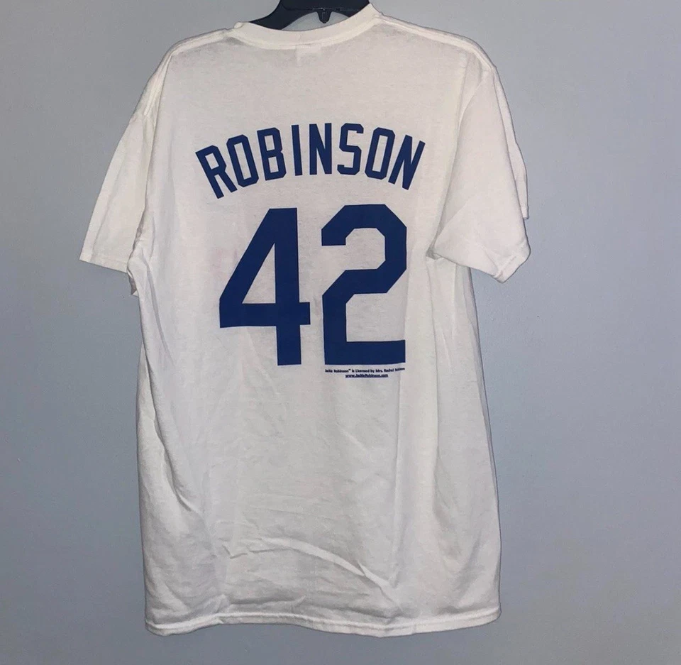Camiseta deportiva de béisbol vintage de los Brooklyn Dodgers Jackie Robinson MLB talla grande Foto 2 de 2