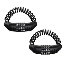 2PCS Motorcycle Helmet Cable Lock, Anti-Theft Helemt Cable Locks with 4-Digit...