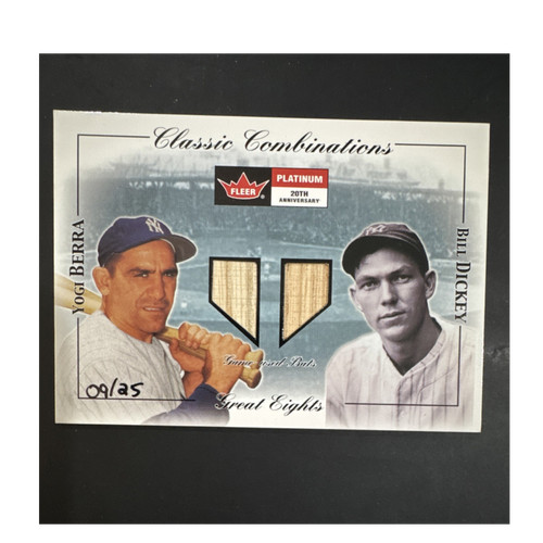 Fleer Platinum Classic Combos Yogi Berra Bill Dickey Game-Used Bat #09/25 2001