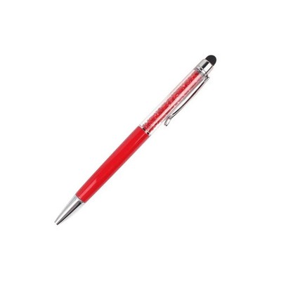 Kugelschreiber - Kugelschreiber mit roten Kristallelementen + Stylus - schwarze Tinte *brandneu*