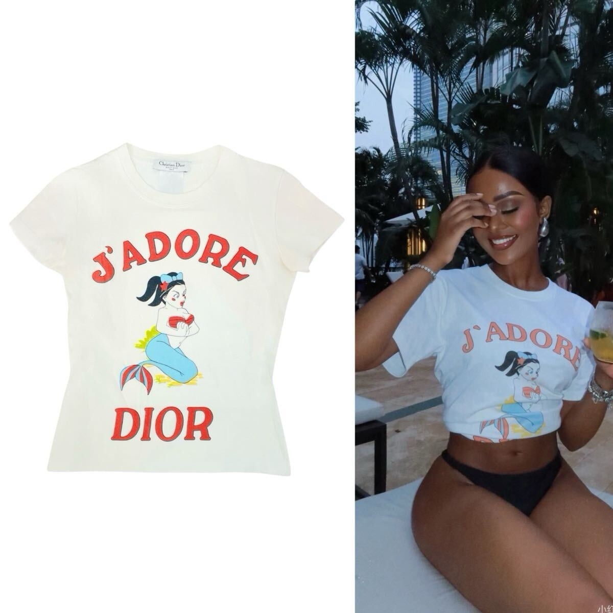 トップス Christian Dior 2002 Mermaid T-shirt 38 CHRISTIAN DIOR