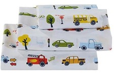 Sheet Set Kids/Teens Children Boys School Bus Fire Truck Taxi Cab Vehicle Twin