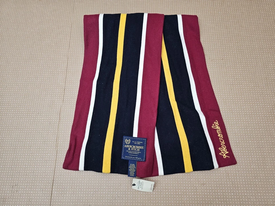 Bufanda Abercrombie And Fitch Multicolor Larga Mezcla Lana Rayas 80" Foto 3 de 4