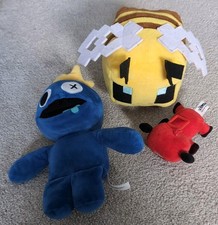 Mojang Minecraft Soft Toy Bee & Rainbow Friends Blue Plush Bundle Job Lot X 3