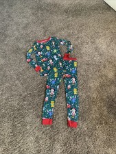 Disney Little Sleepies Christmas Mickey /Pixar Characters Bamboo Pajamas Set 7/8