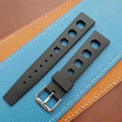 19mm TPU Rubber Black Tropical Sport Diver Rally Watch Strap - Photo 1/4