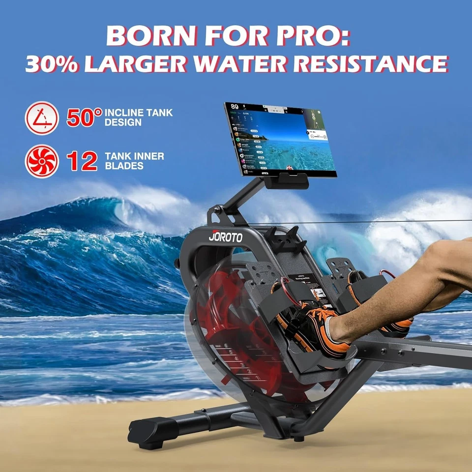 Water Rowing Machine for Home Gym, 50°Incline Enhanced Resistance Rower - Image 2 of 4