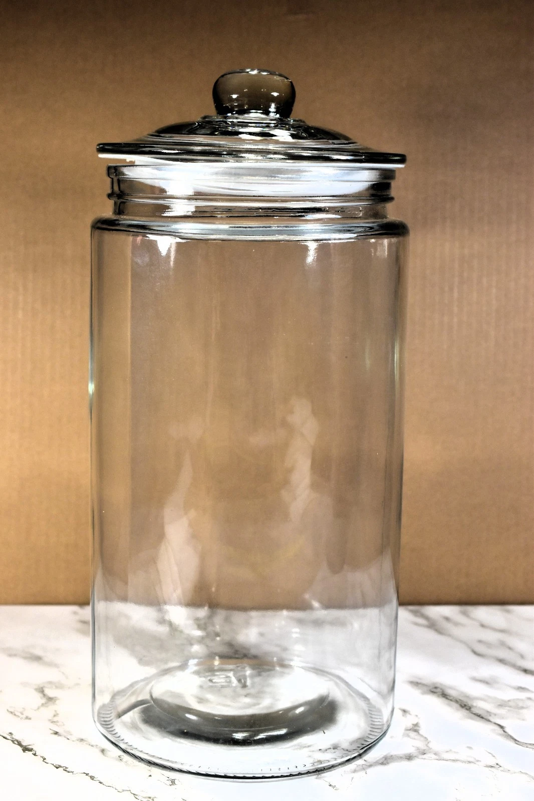 2-Gallon Tall Glass Cookie Jar with Airtight Lid