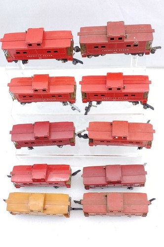 10 American Flyer S Scale Cabooses 7 @ 638 & 3 @ 630 Link Couplers - Picture 3 of 9