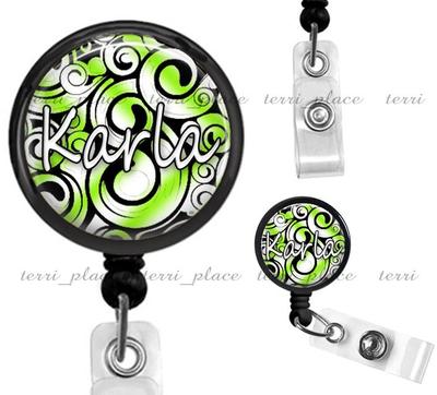 Custom Name Personalized Clip On Retractable Identification Badge Reel ID05