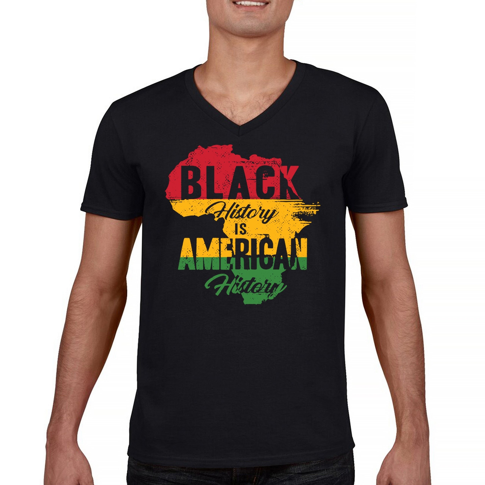 ALTRA Maglietta scollo a V Black History Is American History Black Lives Matter