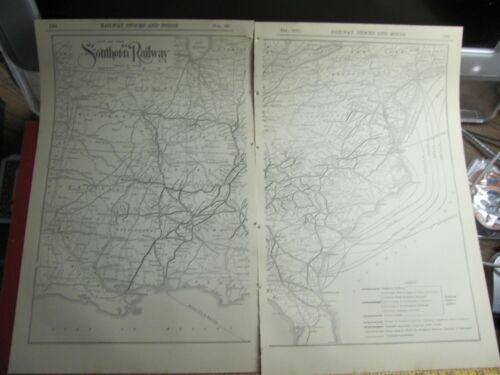 1918 SOUTHERN RAILROAD SYSTEM MAPS SOU RR HISTORY DEPOTS STATIONS