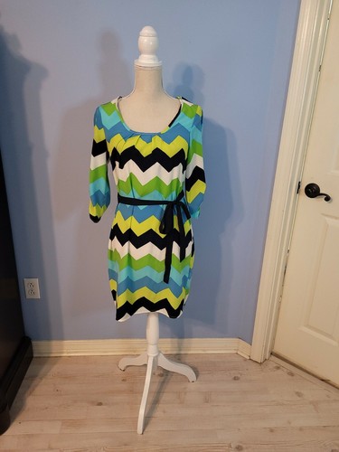 Ezra Size Small Dress Womens Multicolored Chevron 