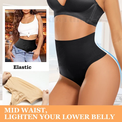Women Body Shaper Thong G String High Waist Tummy Control Invisible Shapewear AU - Picture 9 of 32