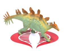 Hard Plastic Green Orange Stegosaurus 1999 Figurine 7 inches long 2 inches Tall