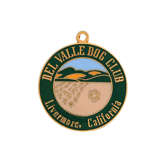 Vtg Del Valle Dog Club Medal Round Medallion Dog Show Award Livermore California - Picture 4 of 4