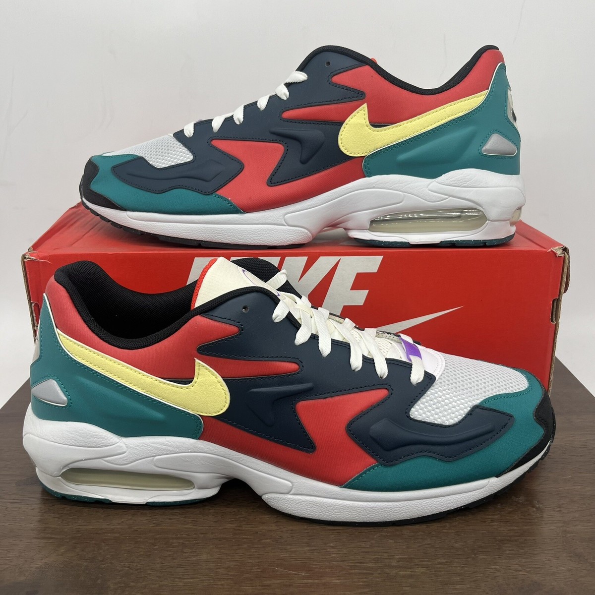 Nike Air Max2 Light SP Shoes Habanero Red Armory Navy BV1359-600