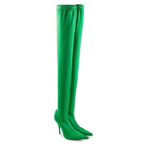 emerald green thigh high boots