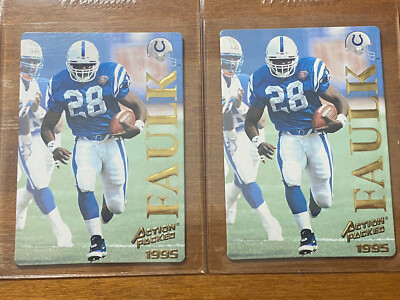 2-1995 Action Packed Marshall Faulk #16 HOF. Great Condition. Rookie Card