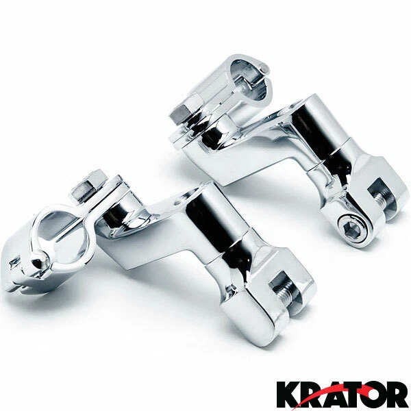 1" Engine Guard Footpeg Clamps Mounting Kit Fit For Harley Davidson Chrome - Image 3 of 4