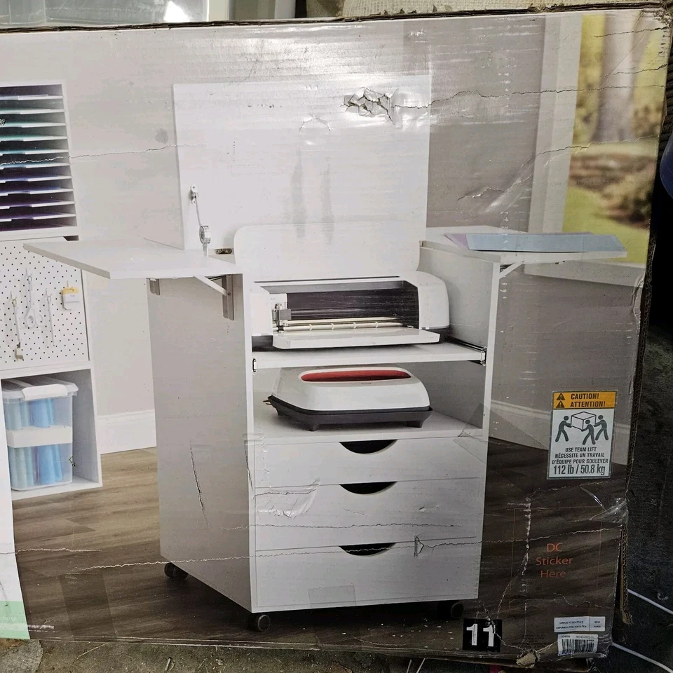 Simply Tidy 48英寸白色可扩展移动工作站工艺车 — 第 3/4 张图片