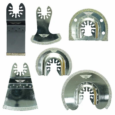 6 x Diamond Grout Blades Set Dewalt Stanley Black and Decker Bosch Multitool