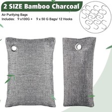 18 Pack Activated Charcoal Odor Absorber Natural Air Freshener Bamboo 2 Sizes