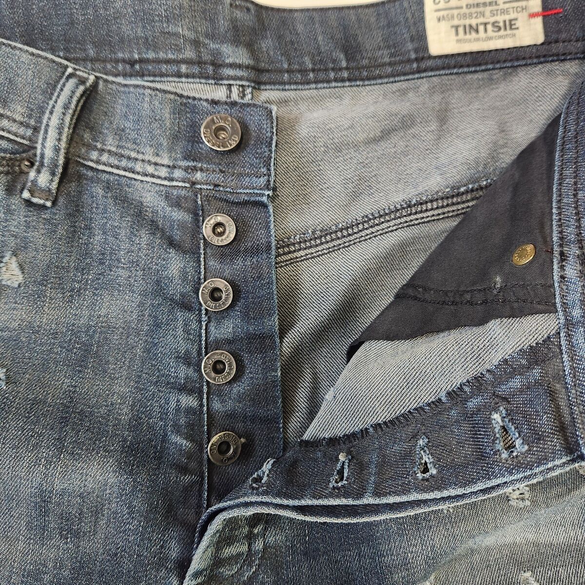 Diesel Tintsie Regular Low Crotch Distressed Jeans Womens 26 Diesel Tintsie Regular Low Crotch Distressed Jeans Womens 26