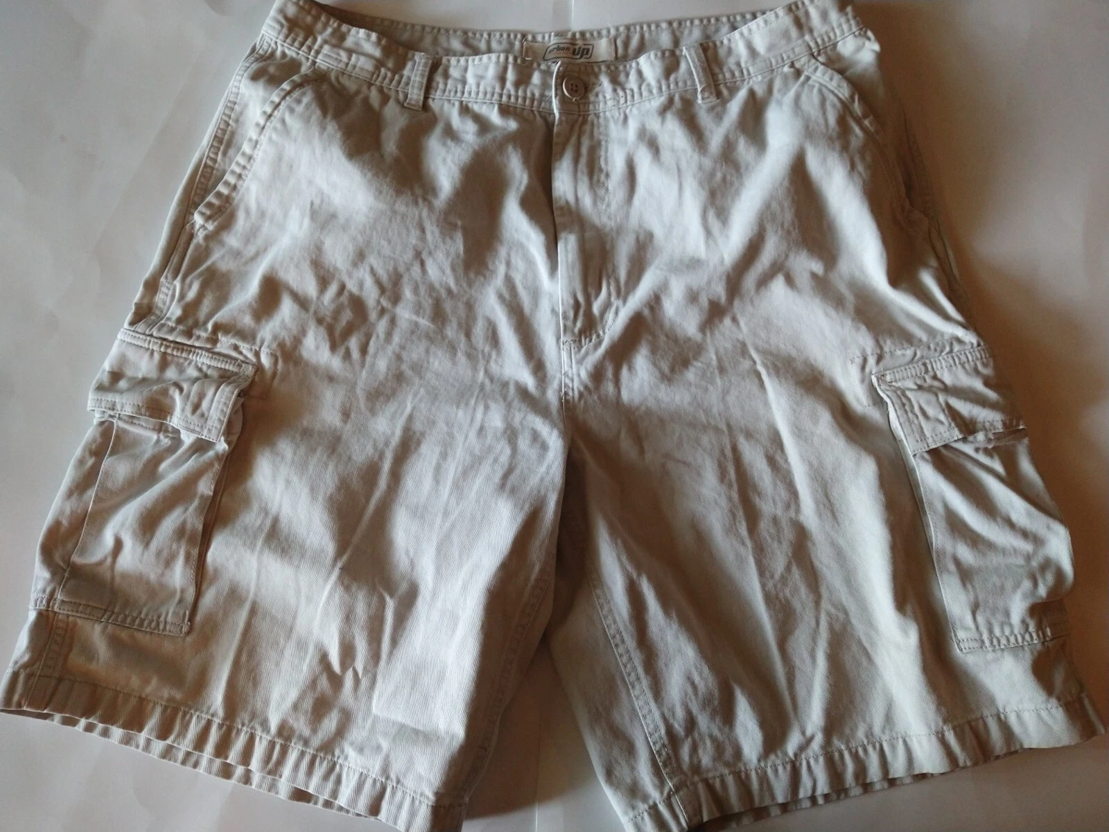 Vintage Urban Up Shorts Men's 38 Ivory Cotton Cargo Summer Casual Travel Golf