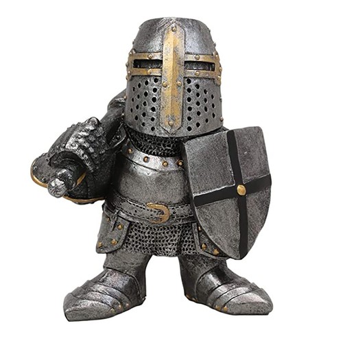 Retro Crusader Armor Knight Gnomes Guard Statues Yard Decor Garden Lawn Ornament - Picture 18 of 23