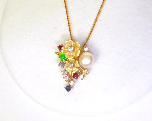 Scrumptious Grape Cluster Garnet 2 Tone 14K Sterling Articulated Pendant 24" - Picture 16 of 21