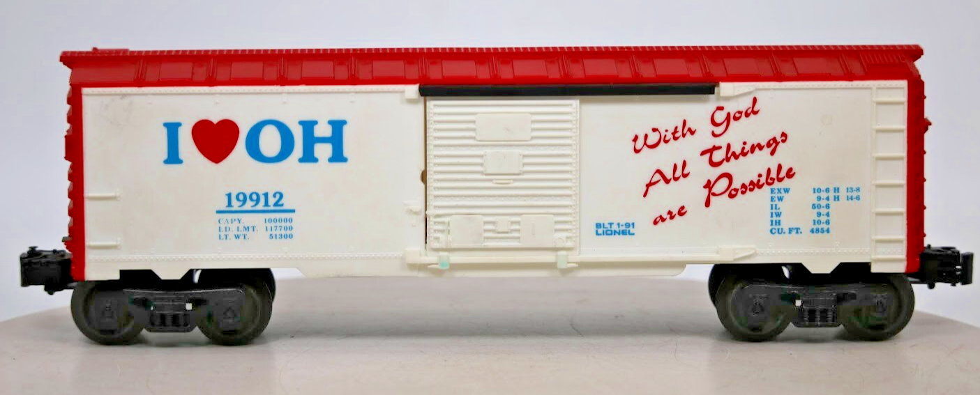 Lionel 6-19912 O Gauge I Love Ohio Boxcar EX